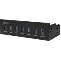 LogiLink USB HUB 3.0, 7-Port, 5,25\ intern + snellader poort - thumbnail