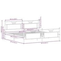 Bedframe zonder matras metaal gerookt eikenkleurig 200x200 cm - thumbnail