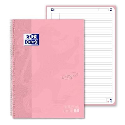 Oxford School Touch Europeanbook spiraalblok, ft A4+, 160 bladzijden, gelijnd, pastel roze