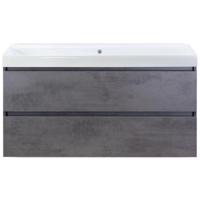 Maxx XL Badmeubelset 120 cm - Beton Antraciet - Wastafel Just Enkel Zonder Kraangat - thumbnail
