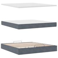 Ottoman bed met matras en LED's 180x200cm fluweel donkergrijs - thumbnail