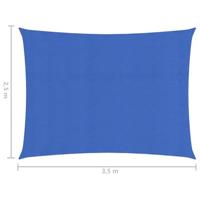 VidaXL Zonnezeil 160 g/m² 2,5x3,5 m hdpe blauw - thumbnail