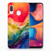 Smartphone hoesje Samsung Galaxy A20e Watercolor Dark - thumbnail