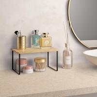 Metaltex York Lava Kruidenrek 1 Etage 19x32x16 cm Acacia Hout/Zwart Metaal - thumbnail