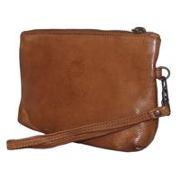 Bear Design Leren Make Up Tasje / Etui Cognac - thumbnail