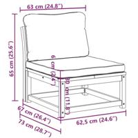 Tuinbank met kussens massief acaciahout - thumbnail