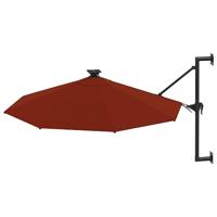 VidaXL Wandparasol met led&apos;s 300 cm terracottakleurig - thumbnail