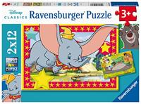 Ravensburger disney classics: dombo en jungleboek legpuzzel, 2x12st. - thumbnail