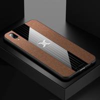 Voor vivo Y97 XINLI stiksels doek textuur schokbestendig TPU beschermhoes (bruin) - thumbnail