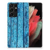 Samsung Galaxy S21 Ultra | Bumper Hoesje | Wood Blue - thumbnail