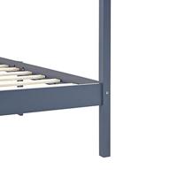 Hemelbedframe massief grenenhout grijs 100x200 cm - thumbnail
