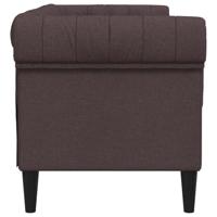 Tweezitsbank Chesterfield-stijl stof donkerbruin - thumbnail