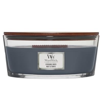 WoodWick ellipse candle evening onyx