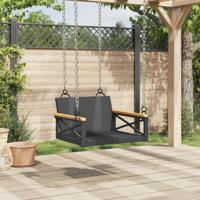Schommelbank 63x62x40 cm poly rattan zwart - thumbnail