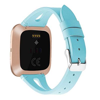 Fitbit Versa 1 / 2 & Lite bandje TPU leer - Blauw