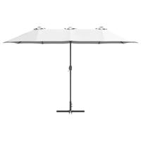 Tuinparasol Zand 380 x 196 x 235 cm Poedergecoat staal - thumbnail