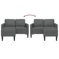 2-zitsbank met ligstoel L-vormig donkergrijs 125 cm stof - thumbnail