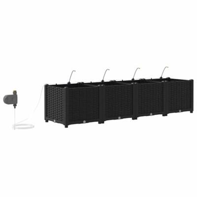 VidaXL Tuin bloempot 4 pcs zwart staal