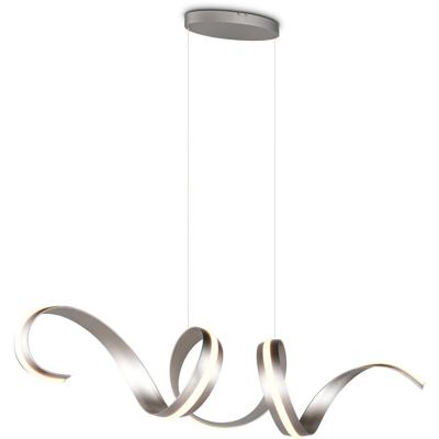 LED Hanglamp - Cinque Cisenna - 1 Lichtpunt van 80 Watt - Rond - Dimbaar - Aanpasbare Lichtkleur - Hoogte Aanpasbaar - Mat Nikkel - Metaal