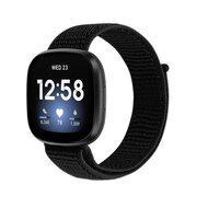 Fitbit Versa 3 & Sense 1 - Sport loop nylon bandje - Zwart - thumbnail
