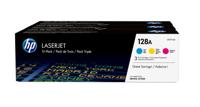 HP 128A originele cyaan/magenta/gele LaserJet tonercartridge, 3-pack - thumbnail