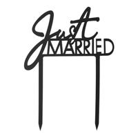 Ginger Ray taarttopper just married zwart 16,5 cm | 20 stuks - thumbnail