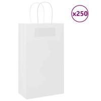 VidaXL Papieren zakken 250 st met hengsels 21x11x36 cm wit - thumbnail