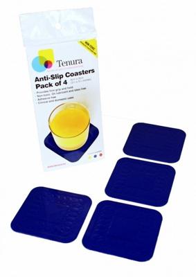 Tenura Anti-slip onderzetter blauw vierkant 9x9 cm