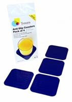 Tenura Anti-slip onderzetter blauw vierkant 9x9 cm - thumbnail