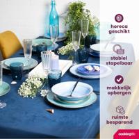 Cookinglife Serviesset Delice Blauw 18-delig / 6 personen - 6 dinerborden, 6 diepe borden en 6 ontbijtborden - thumbnail