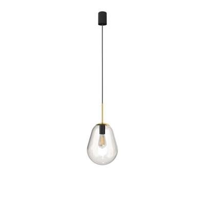 Lyora Glazen hanglampPear Short Ø 22cm goud met helder glas - 8673