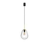 Lyora Glazen hanglampPear Short Ø 22cm goud met helder glas - 8673 - thumbnail