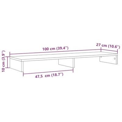 Monitorstandaard 100x27x10 cm bewerkt hout wit Monitorstandaard 100x27x10 cm bewerkt hout wit