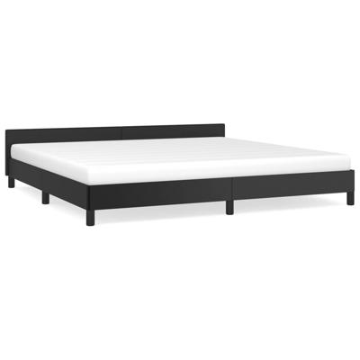 Bedframe met hoofdeinde zonder matras 200x200 cm zwart