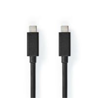 Nedis CCGL64020BK20 Usb-kabel Usb 3.2 Gen 2x2 Usb-c™ Male Usb-c™ Male 100 W 4k@60hz 20 Gbps Vernikkeld 2.00 M Rond Pvc Zwart Label - thumbnail