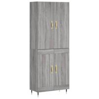 Hoge kast 69,5x34x180 cm bewerkt hout grijs sonoma eikenkleurig - thumbnail