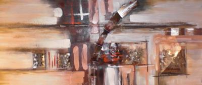 Schilderij - Handgeschilderd - Abstract 150X60cm