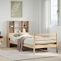 Bed met boekenkast zonder matras massief grenenhout 90x190 cm - thumbnail