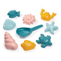 Ecoiffier schelp zandvormen met schep, 9dlg. - thumbnail
