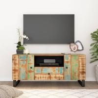 Tv-meubel 105x33,5x46 cm massief hout gerecycled bewerkt hout - thumbnail