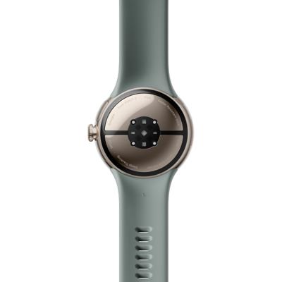 Google Pixel Watch 2 – het beste van Google en Fitbit – hartslagmeting, stressmanagement, veiligheidsfuncties – Android – aluminium behuizing in champagne goud – sportarmband in Hazel – LTE