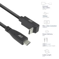 ACT USB 3.0 10Gbps 60W USB Type-C - USB Type-C (haaks verticaal) 0.5m - thumbnail