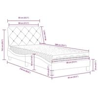 Bed met matras fluweel donkergroen 80x200 cm - thumbnail