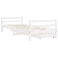 Kinderbedframe met lades 90x190 cm massief grenenhout wit - thumbnail