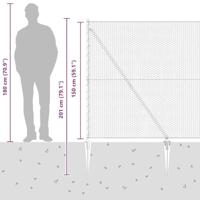VidaXL Afrasteringspaal grijs 10 x 1,5 m (25 mm gaas) staal en pvc - thumbnail
