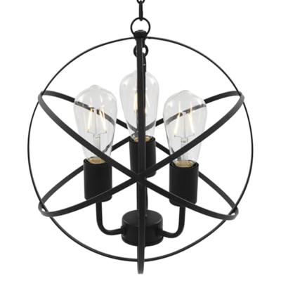 Hanglamp rond 3xE27 zwart