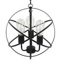 VidaXL Hanglamp rond 3xe27 zwart - thumbnail