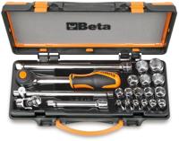Beta Assortiment van 16 zeskant dopsleutels en 5 toebehoren met foam inleg in metalen kist. 910A/C16HR - 009100935 - thumbnail