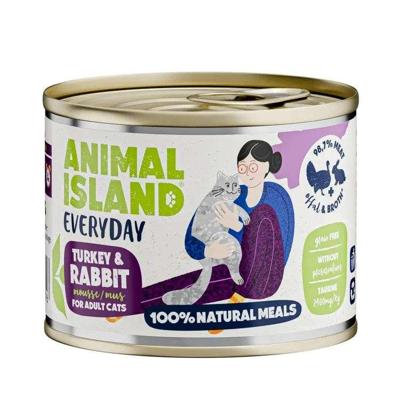 ANIMAL ISLAND Everyday Turkey and rabbit - nat kattenvoer - 200g