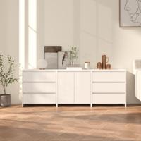 3 st Dressoirs bewerkt hout wit - thumbnail